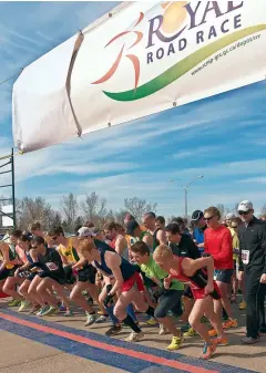  ??  ?? » Opposite The start of the 2012 Ottawa Marathon, one of the many large races using a corral system with wave starts
» Above left The 2012 Whistler Half Marathon
» Above right The 2013 Royal Road Race in Regina, hosted by the Jaleta Pacers and the...