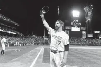  ?? John Leyba, The Denver Post ?? Todd Helton, who retired after the 2013 season, was a career .316 hitter who played 17 years in the major leagues — all with the Rockies. “His peak years,” former Rockies general manager Dan O’Dowd says, “were as good as anyone currently in the Hall of...