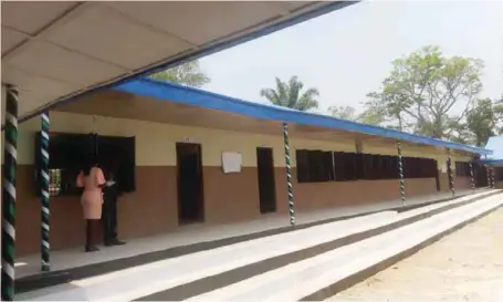  ??  ?? The renovated classrooms at Community High School, Ayetero-Gbede