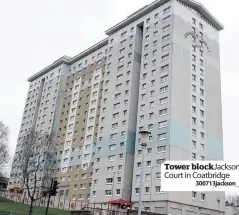  ?? 300713jack­son_1 ?? Tower block Jackson Court in Coatbridge