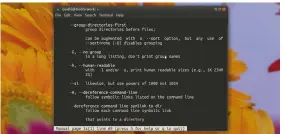  ??  ?? You can add options to most commands. Some consist of single characters preceded by a dash, (e.g. -l), but many are longer (e.g. --human-readable).