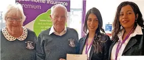  ?? ?? Hunt Cup fundraiser Sylvia Enefer, Hunt Cup president Alex Hamil and Sabrina Uppal and Judith Menhenott of the West Bromwich Building Society