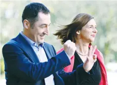  ?? (Axel Schmidt/Reuters) ?? LEADERS OF the German Green Party Katrin Goering-Eckardt and Cem Ozdemir arrive for a meeting in Berlin.