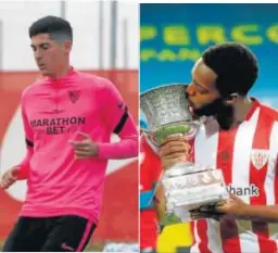  ?? JOSÉ ÁNGEL GARCÍA / EFE ?? Carlos Fernández e Iñaki Williams.