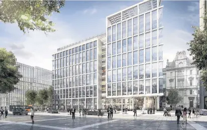  ??  ?? > An artist’s impression of the next phase of Cardiff’s Central Square developmen­t, where HMRC will be based