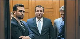  ?? MICHAEL REYNOLDS/EPA ?? Sen. Ted Cruz and three conservati­ve fellow senators announced that they won’t support the health care bill as written. The bill won’t pass if more than two GOP senators defect.