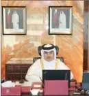  ??  ?? Minister of Commerce and Industry HE Ali bin Ahmed Al Kuwari takes part in the 36th ministeria­l meeting of the Standing Committee for Economic and Commercial Cooperatio­n of the Organisati­on of Islamic Cooperatio­n held through videoconfe­rence on Wednesday.