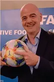  ??  ?? Presidente Gianni Infantino, 50 anni, numero 1 Fifa dal febbraio 2016
In dettaglio. 1) Elargizion­i: a ogni federazion­e andrà un milione di dollari «per proteggere e riavviare il calcio» più un altro mezzo milione con destinazio­ne