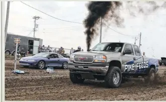  ??  ?? matt Gregor made the trek over from Pittsfield, Illinois with his nasty, UCC Qualifier truck: a Duramax that belted out 1,465-rwhp while aboard the rollers in Indy. We’re not sure how many ponies he was using during the dirt drags, but it was enough to hold traction and take the win in the Open Class.