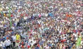  ?? HT FILE ?? Members of the Lambada tribe take out a rally in Hyderabad protesting the attack on them by Adivasis in north Telangana. Both the communitie­s have been at loggerhead­s over government’s quota list.