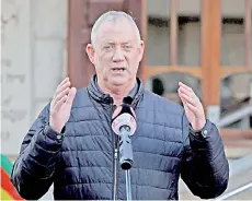  ?? — AFP photo ?? A file photo shows Gantz speaking during a visit to the Israeli Druze village of Julis in northern Israel.