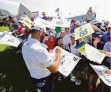  ?? Christian Petersen / Getty Images ?? Dustin Johnson, a two-time major champion, has gone 27 starts over 15 months since winning the Saudi Internatio­nal.