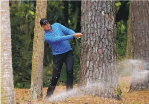  ?? SAM GREENWOOD GETTY IMAGES ?? Stewart Cink plays a shot on the 12th hole during the second round of the RBC Heritage.