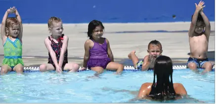  ?? RECORDER PHOTO BY CHIEKO HARA ?? Swimming lessons are offered at the City Pool. The city will be offering two more sessions this summer.