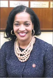  ?? Dan Freedman / Hearst Connecticu­t Media ?? Rep. Jahana Hayes, D-Conn., shortly after taking the Oath of Office in Washington D.C. on Jan. 3.