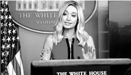  ?? SAUL LOEB/GETTY-AFP ?? White House spokeswoma­n Kayleigh McEnany told reporters Thursday that President Donald Trump “will not in any way sacrifice safety” when it comes to a vaccine.