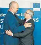  ?? Foto: Reuters / John Thys ?? Albaniens Premier Edi Rama und Kommission­spräsident Juncker.