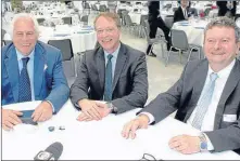  ??  ?? La conférence de presse avec les trois présidents CPME, Gérard Ramond, François Asselin et Michel Darrios.