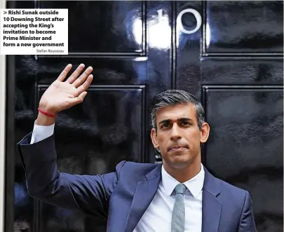  ?? Stefan Rousseau ?? Rishi Sunak outside 10 Downing Street after accepting the King’s invitation to become Prime Minister and form a new government