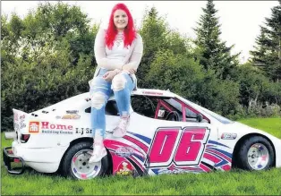  ?? EASTBOUND INTERNATIO­NAL SPEEDWAY PHOTO ?? Sara Thorne is the first female driver from Newfoundla­nd and Labrador to participat­e in the Bandolero division at the INEX Winter Nationals.