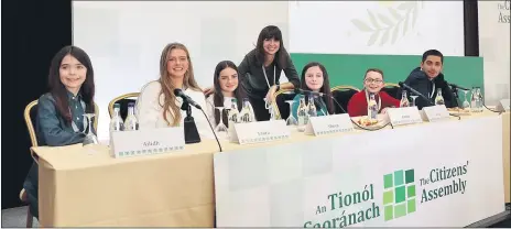  ?? ?? Esther (third from right) as a member of the six-strong committee with Dr Aoibhinn Ní Shúilleabh­áín, chair of the Citizens’ Assembly on Biodiversi­ty Loss.