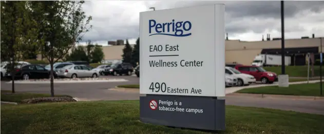  ??  ?? Pharma giant: Perrigo’s operationa­l centre in Allegan, Michigan. The company employs around 180 workers in Ireland