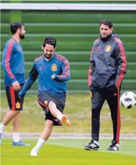  ?? AFP ?? Isco durante la práctica de España de este domingo. El próximo rival de esta selección es Marruecos, hoy al mediodía.