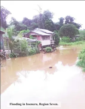  ??  ?? Flooding in Isseneru, Region Seven.