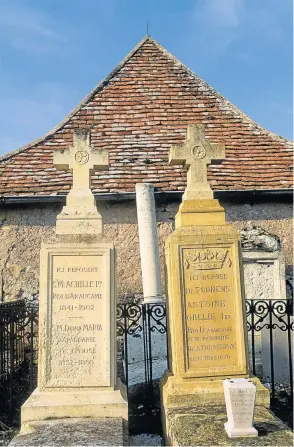  ?? Picture: GALLO/ALAMY ?? HUMBLE START: Tourtoirac village, France, left; and the grave of Antoine de Tounens, former king of Araucania and Patagonia