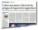  ??  ?? L’aggression­e di sabato sera in via degli Anselmi sul «Corriere Fiorentino» di ieri