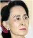  ?? BILD: SN//APA/YE AUNG THU ?? Suu Kyi setzt sich nicht für die Minderheit ein.