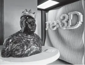  ?? Mark Mulligan / Staff photograph­er ?? A sample of the new technology is a sculpture of the Notorious B.I.G. that was printed with a Gigabot printer made by re:3D. The printer is priced off-the-shelf from less than $10,000 to more than $30,000.