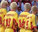  ??  ?? Blond wall: Romania’s World Cup team