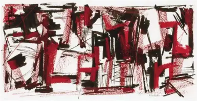  ??  ?? Ad Reinhardt (1913-1967), Untitled, 1943. Gouache and Indian ink on paper, 10¼ x 18 in., signed and dated. Estimate: $30/50,000