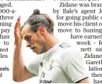  ??  ?? Angry: Gareth Bale feels badly treated by Real over Chinese move