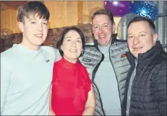  ?? (Pic: John Ahern) ?? Araglin hurlers, Keelan O’Gorman, Seamie O’Gorman and Dave Browne, who attended Alice Ahearn’s 60th birthday party in The Market Stone, Clogheen.