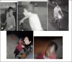  ?? SUBMITTED PHOTO ?? A collage of images from the cameras showing a teenage boy stealing these home security devices from five different residences in Drexel Hill