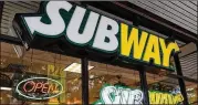  ?? JOE RAEDLE/GETTY IMAGES/TNS ?? To combat the rising costs of food and fuel, as well as supply-chain issues, Subway Restaurant­s across the U.S., are selling customers rotisserie chicken wraps and sandwiches that have less meat, rather than increasing the prices.