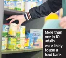  ??  ?? More than one in 10 adults were likely to use a food bank