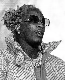  ?? AP ?? The trial for Young Thug and 13 others is expected to last six to nine months.