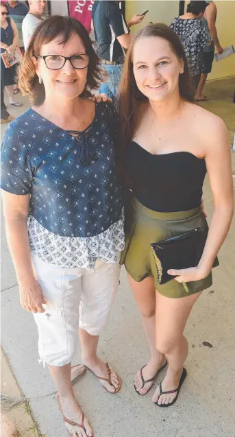  ?? EARLY DECISION: Debbie and Ashleigh Altadonna outside the pre- polling centre at Hyde Park before voting yesterday ahead of today’s state election. Picture: EVAN MORGAN ??