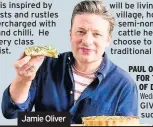  ??  ?? Jamie Oliver Wednesday, ITV, 8pm