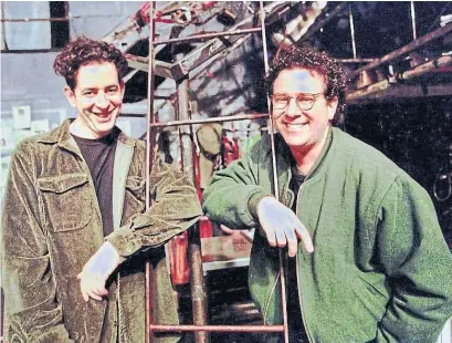  ?? SARA KRULWICH THE NEW YORK TIMES FILE PHOTO ?? Writer Jonathan Larson, left, and director Michael Greif at the final dress rehearsal of “Rent” in 1996. With a virtual performanc­e marking the musical’s anniversar­y, the original cast and creative team members talk about losing Larson and carrying on his legacy.