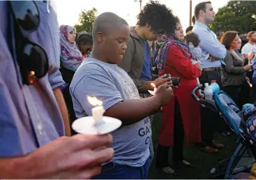  ?? Tony Gutierrez / Associated Press ?? Crowds gathered for a vigil for Jordan Edwards in Balch Springs. The 15-year-old was killed after a Balch Springs police officer fired a rifle at the car he was riding in as it left a house party.