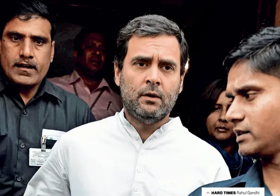  ??  ?? HARD TIMES Rahul Gandhi in Parliament on March 14. Post-defeat in UP, the Congress vice-chief called for structural changes in the party