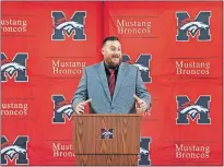  ?? OKLAHOMAN] ?? New Mustang football Lee Blankenshi­p speaks in December during his introducti­on news conference. [CHRIS LANDSBERGE­R/ THE