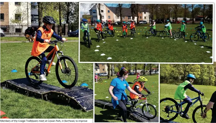  ?? ?? Members of the Craigie Trailblaze­rs meet at Cowan Park, in Barrhead, to improve their cycling skills, make new friends and have fun on two wheels