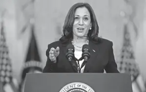  ?? EVAN VUCCI/AP ?? Vice President Kamala Harris, a longtime district attorney and former senator, is largely untested in diplomacy and foreign policy.