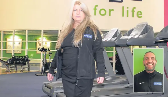  ??  ?? General manager Suzie Hally at Fit4Less. Inset: Ian McLeish who treated the man after he collapsed.