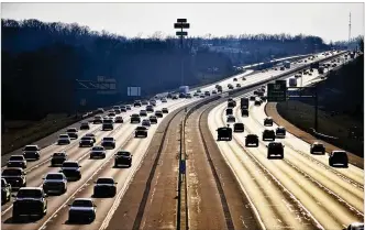  ?? NICK GRAHAM / STAFF / FILE ?? Vehicles drive on Interstate 75 in Warren County. In Ohio, there were 41 fatal crashes in 2019 as a result of distracted driving.
